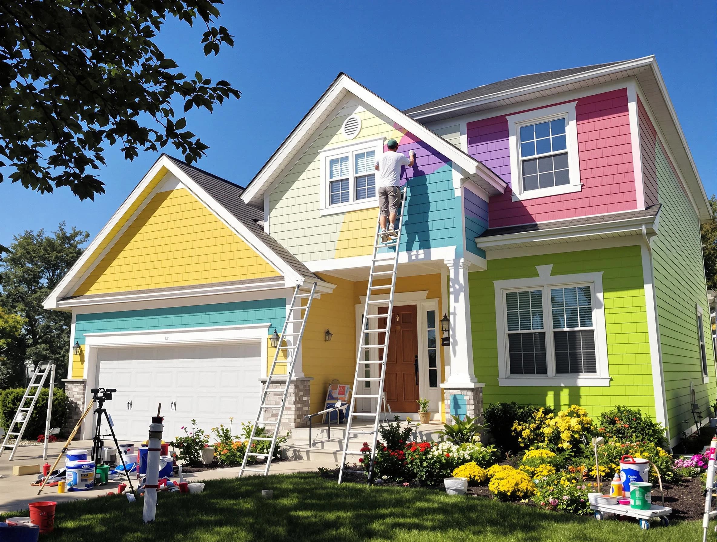 Eastlake House Painters professionals painting a home exterior in Eastlake, OH